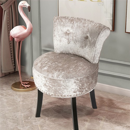 Crushed velvet vanity stool - crushed,