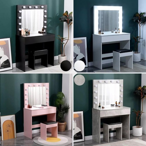 Dressing table with led mirror - with,