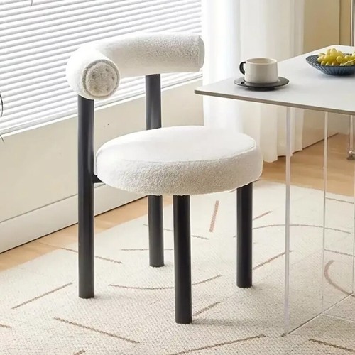 White soft makeup vanity chair - vanity,