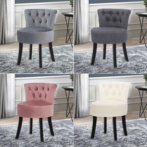 Velvet linen vanity - velvet/linen, stool