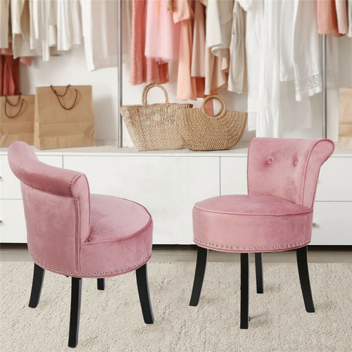 Velvet vanity stool - velvet, low