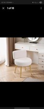 Linen Vanity Stool Chair with