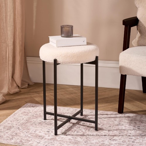 Ohs boucle round stool - boucle,