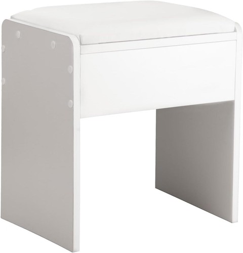 White dressing table stool - white,