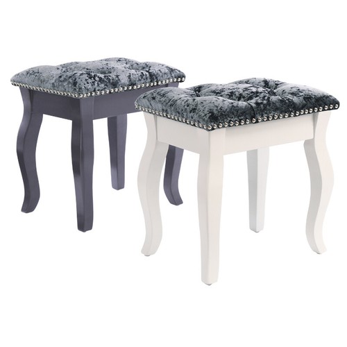 Tufted velvet vanity stools - vanity,